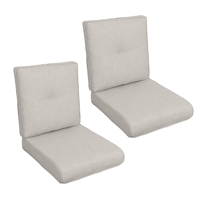 Patio Deep Seat Chair Cushions Set Of 2 - Outside High Back Thick Water-Resistant Cushion 22X24 With Zipper Cover For Outdoor Glider Rocking Chairs Loveseat Couch