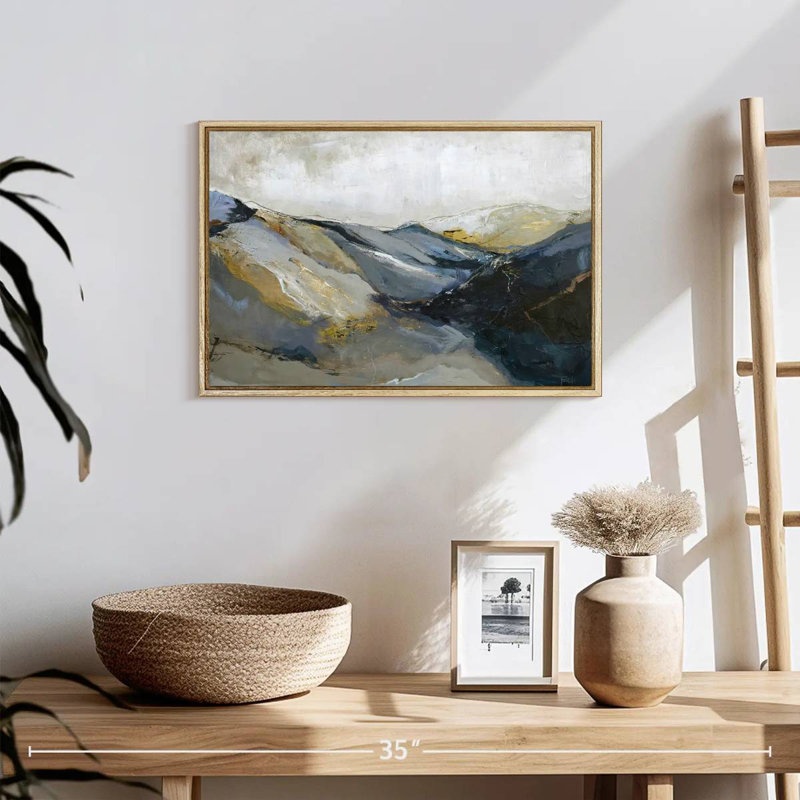 Out Line II, Floating Frame Natural Wood, 19" X 13"