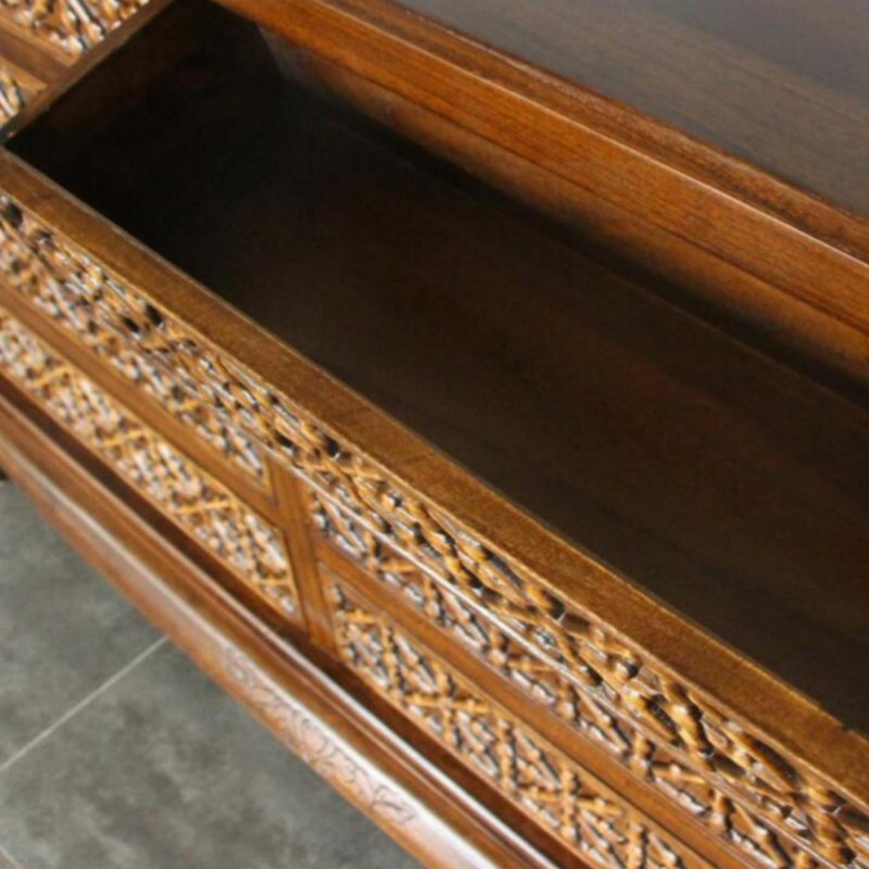 Vintage Elm Wood Porch Cabinet Solid Wood Accent Chest