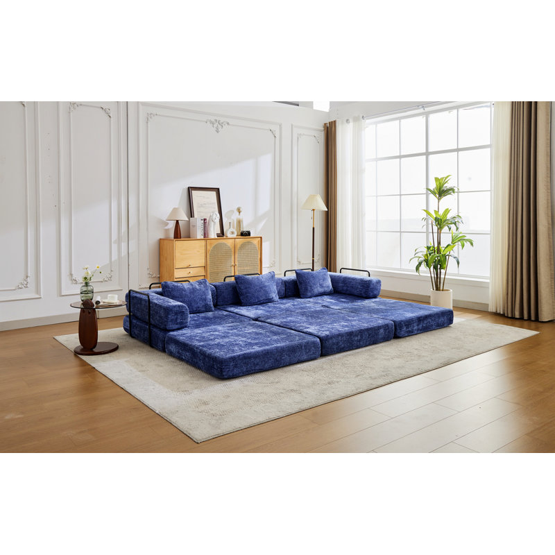 Canapé de style moderne pour intérieur, canapé convertible à plancher à compression avec structure de forme fixe, canapé modulaire désossé, sans assemblage, idéal pour les espaces polyvalents