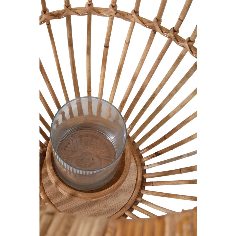 Bourbeau Wicker Tabletop Lantern, Natural