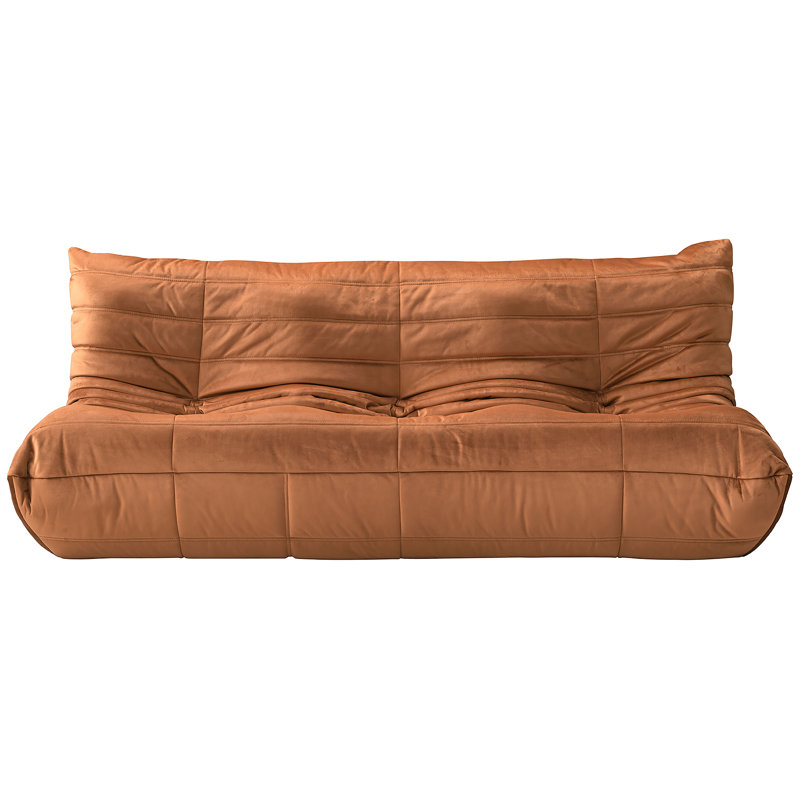Canapé en cuir végétalien 77,75 "Rachel, Velours cognac
