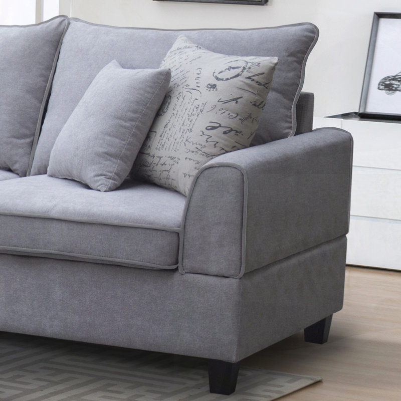 Canapé modulaire en tissu gris clair l 99,5 po