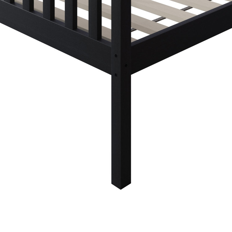 Jeeven Kids Twin Over Twin Bunk Bed, Black