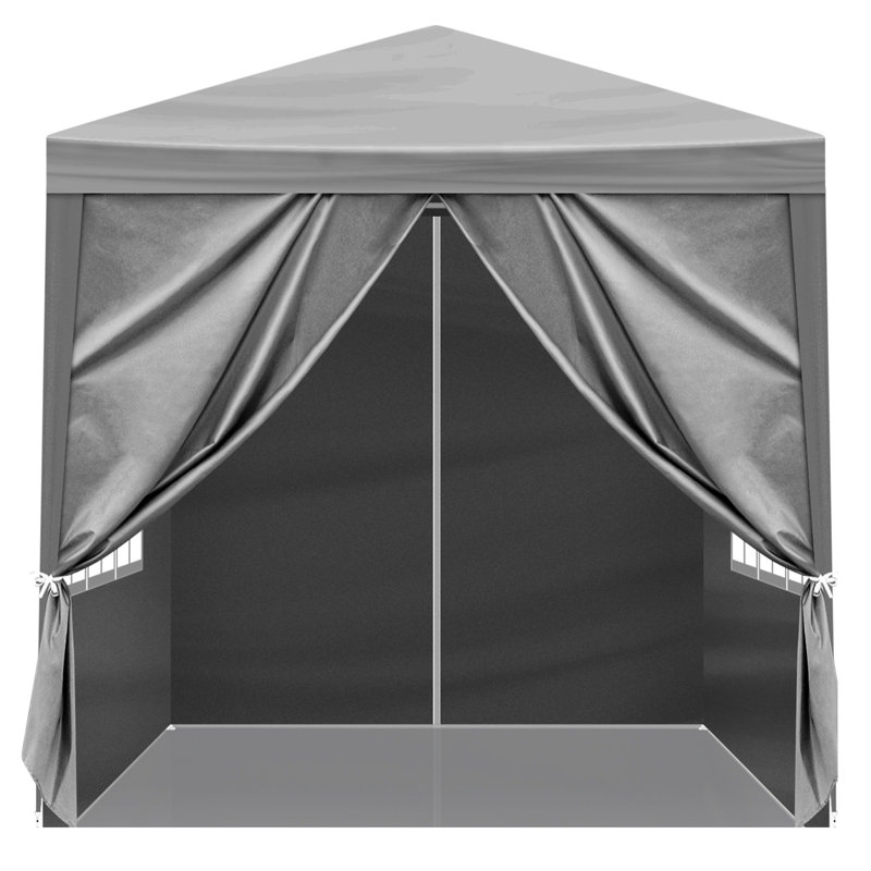 6.5'x 6.5' Portable Canopy Tent with Four Side, Gray