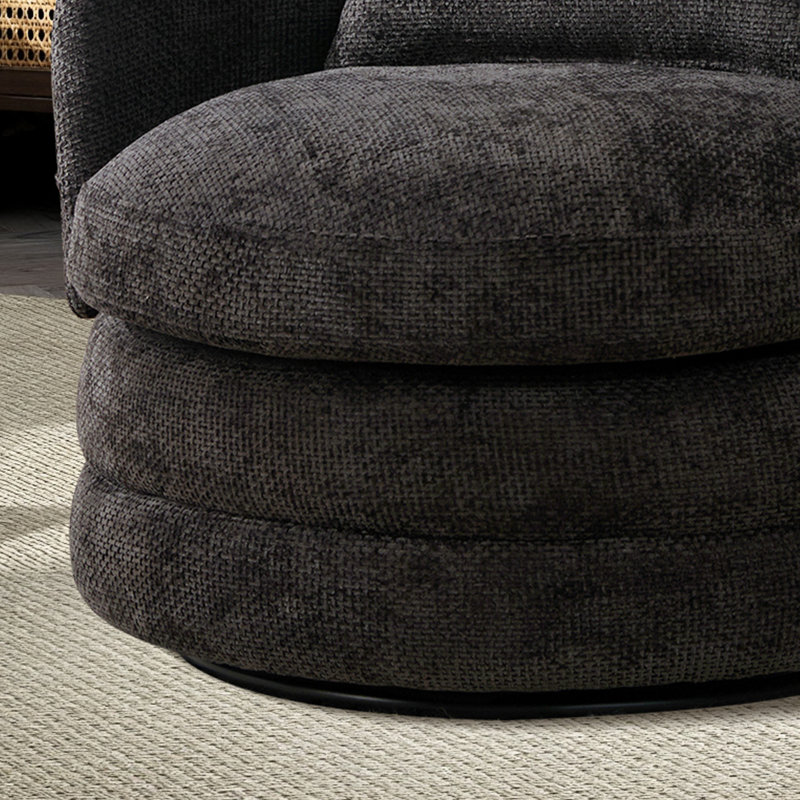 Fauteuil demi-tonneau pivotant de 29,9 po à 360 degrés, Gris foncé
