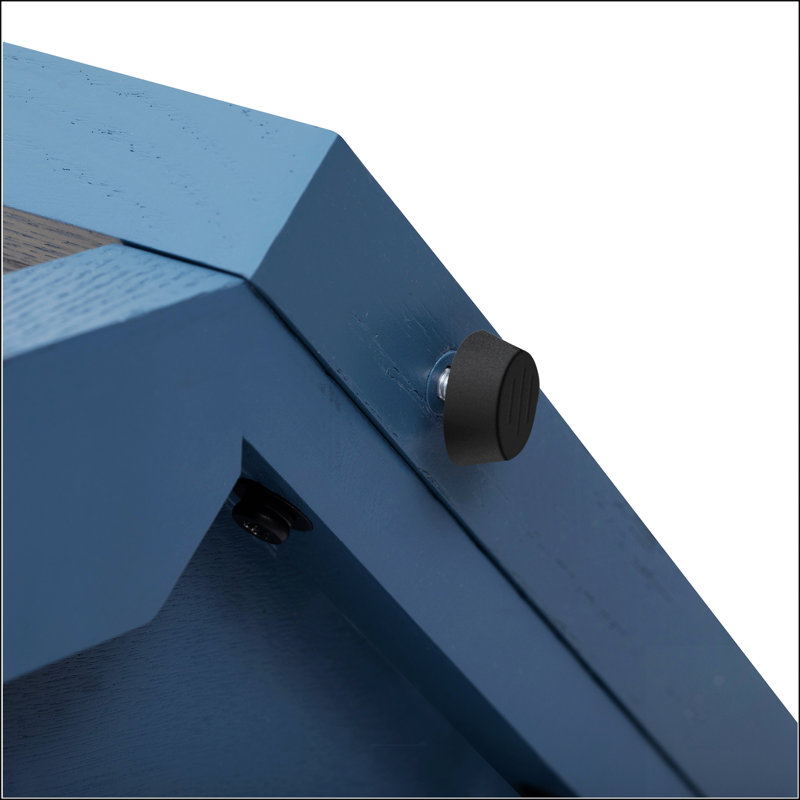 Console étroite avec plateau unique et irrégulier, Bleu antique