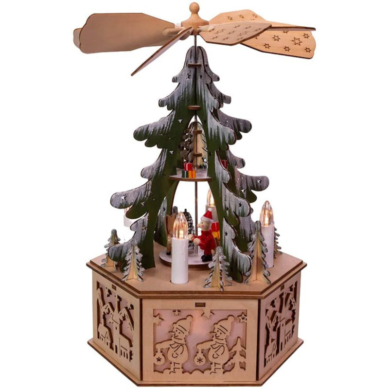Scène d’arbre en bois fonctionnant à piles
