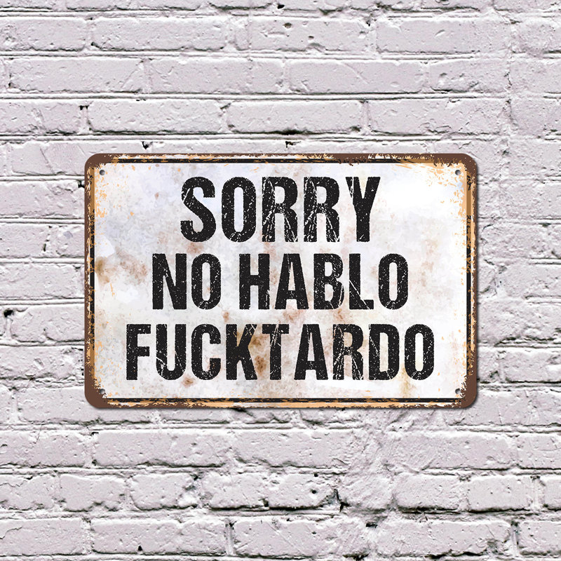 Panneau Désolé en plastique Hablo 10 po x 14 po, H 10 po x l 14 po x P 0,1 po