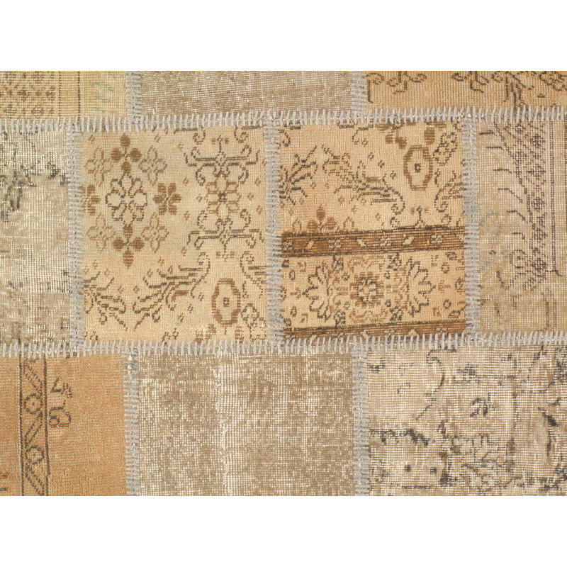 Turkish Patchwork Hand Woven Wool Patchwork Area Rug