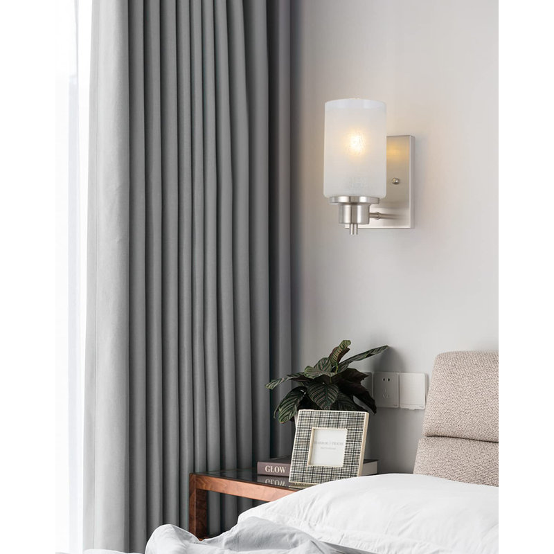 LED Plug-in Wallchiere, Brushed Nickel, 10.12" H x 5.75" W x 10.87" D
