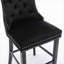 Velvet Upholstered Barstools with Button Tufted Decoration and Wooden Legs-1501844524