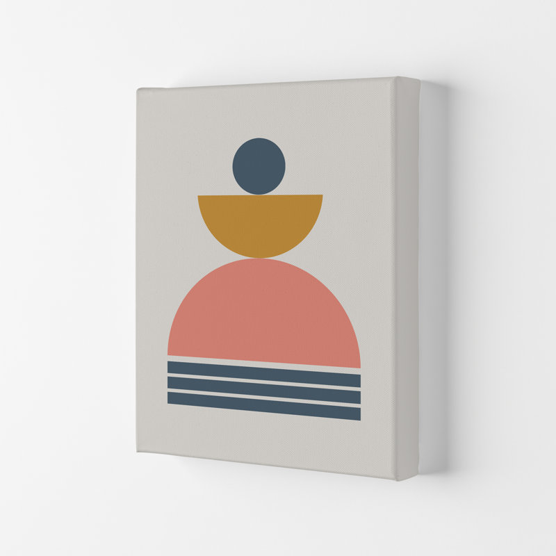 Mid Century Modern On Grey C - Print, 30cm H x 21cm W x 1cm D, No Frame