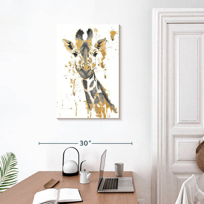 Girafe dorée Brampt, H 30 po x l 20 po