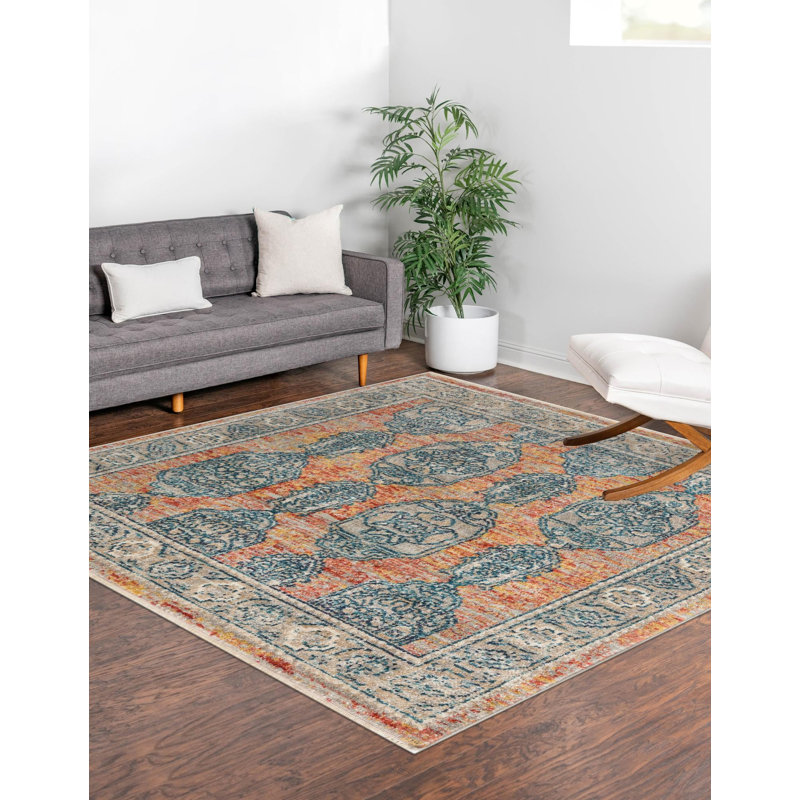 Opel Floral Indoor Rug, Square 3'11"