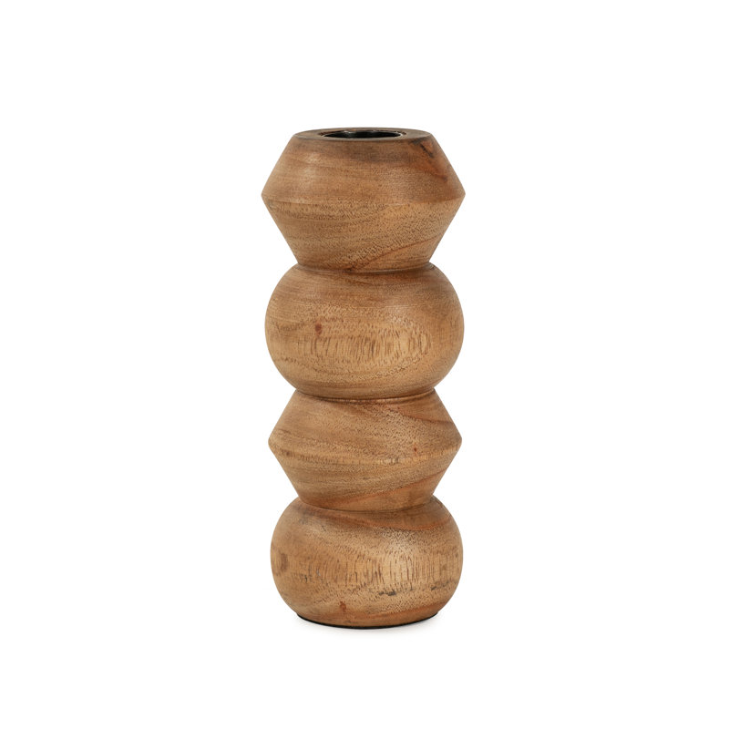 Petit porte-bougie Timber, H 5,5 po x l 2,25 po x P 2,25 po