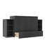 Lit escamotable double avec tiroirs et tablettes de rangement spacieux-2099824189