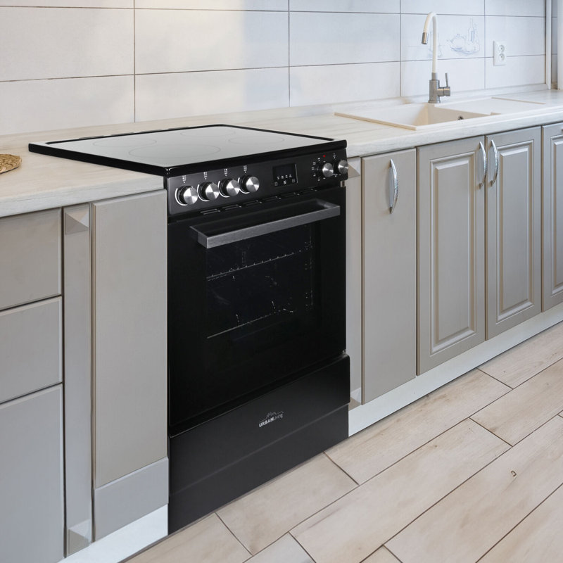 Urban Living 24-in. 4 Element Freestanding Range, Black, Electric
