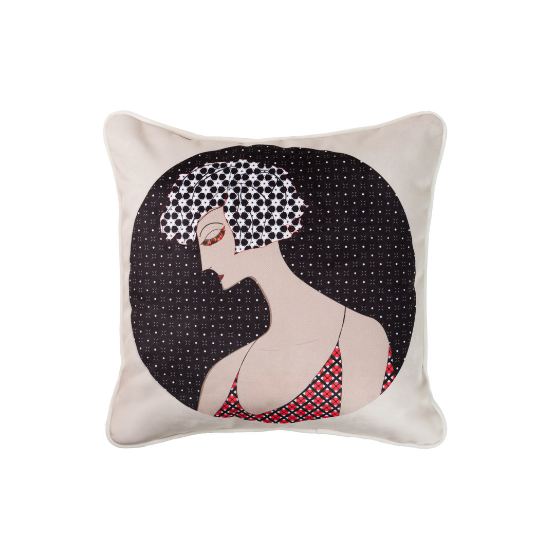 WOMAN VELVET CUSHION 45X13x45 CM