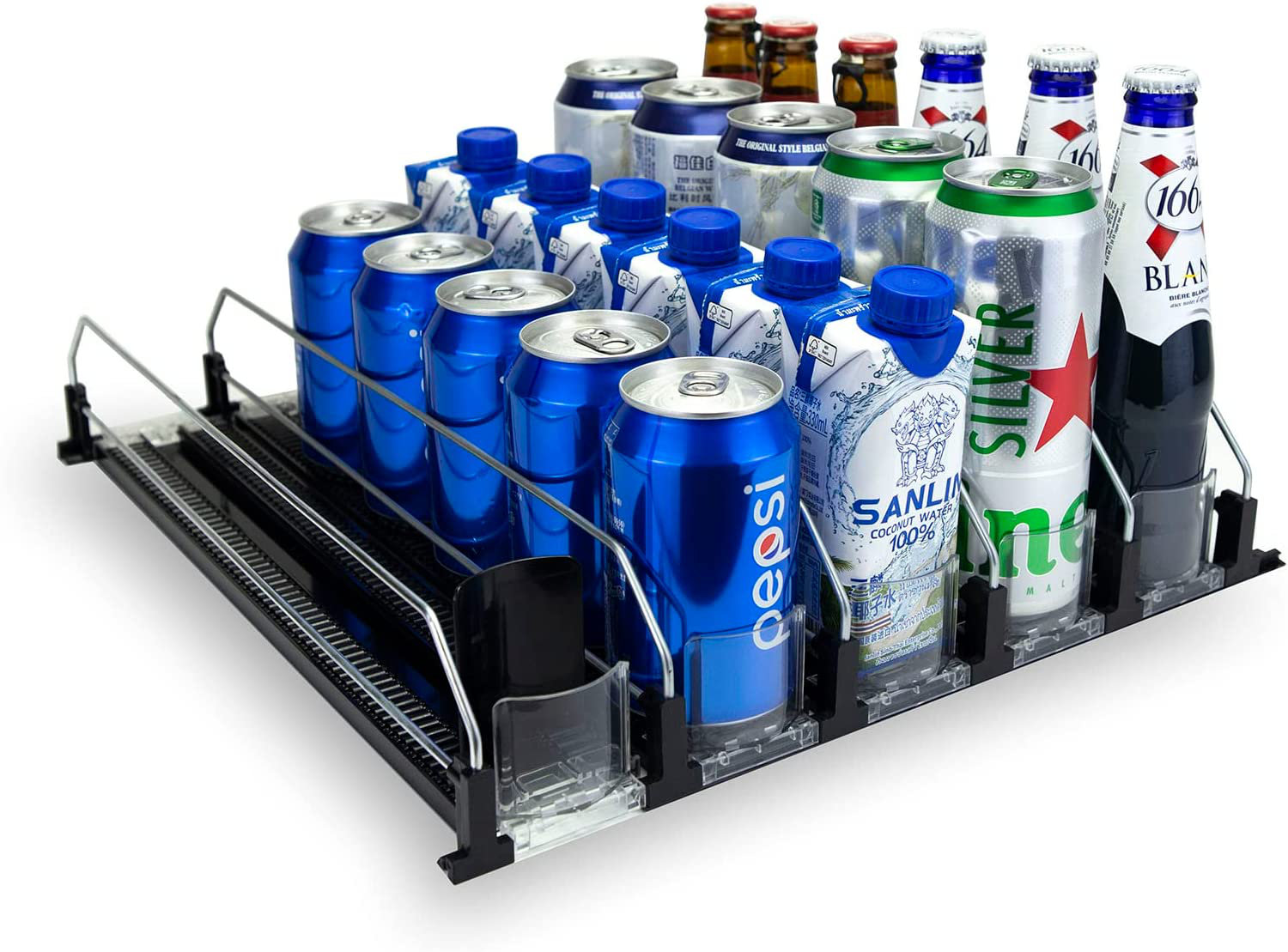 4pcs Adjustable Beverage Can Organizer For Refrigerator, Plastic