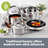 Granitestone Stainless Steel Hammered 10 Piece Nonstick Cookware Set, Stay Cool Handles, Oven & Dishwasher Safe