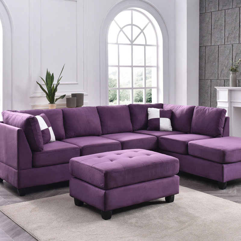 Canapés modulaires pour salon modulaire (sans repose-pieds), Mauve