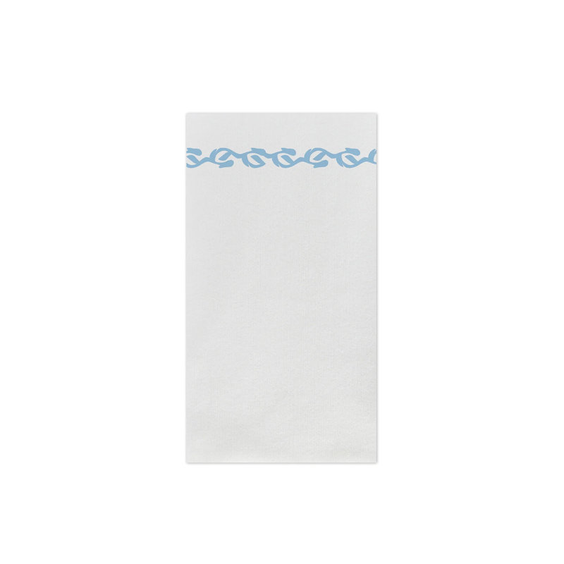 Serviettes d'invité Florentine, Blanc / Bleu clair