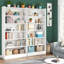 Bibliothèque à 7 tablettes de hauteur, tablette de rangement de 78 po de hauteur avec dossier fermé et ensemble anti-basculement, bibliothèque de panneau de particules imperméable pour le salon, le bureau personnel et la bibliothèque, capacité de 132 lb