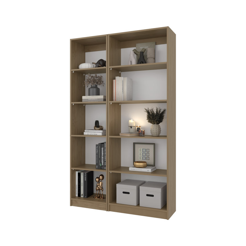 Ensemble de bibliothèque 2 pièces H 71,1 "avec tablettes ouvertes
