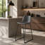 Chaise de bureau, hauteur de bar, debout, bureau d'ordinateur, travail, aspect cuir, métal, contemporain, moderne