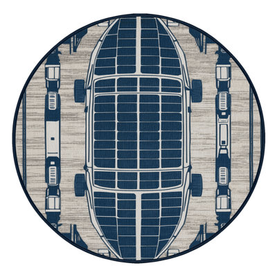 Machine Washable Transportation Gray Area Rug