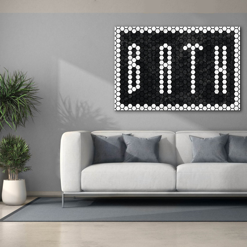  «Bath Tiles Inverted» par Wild Apple Portfolio, art mural sur toile, 60 po x 40 po, H 40 po x l 60 po