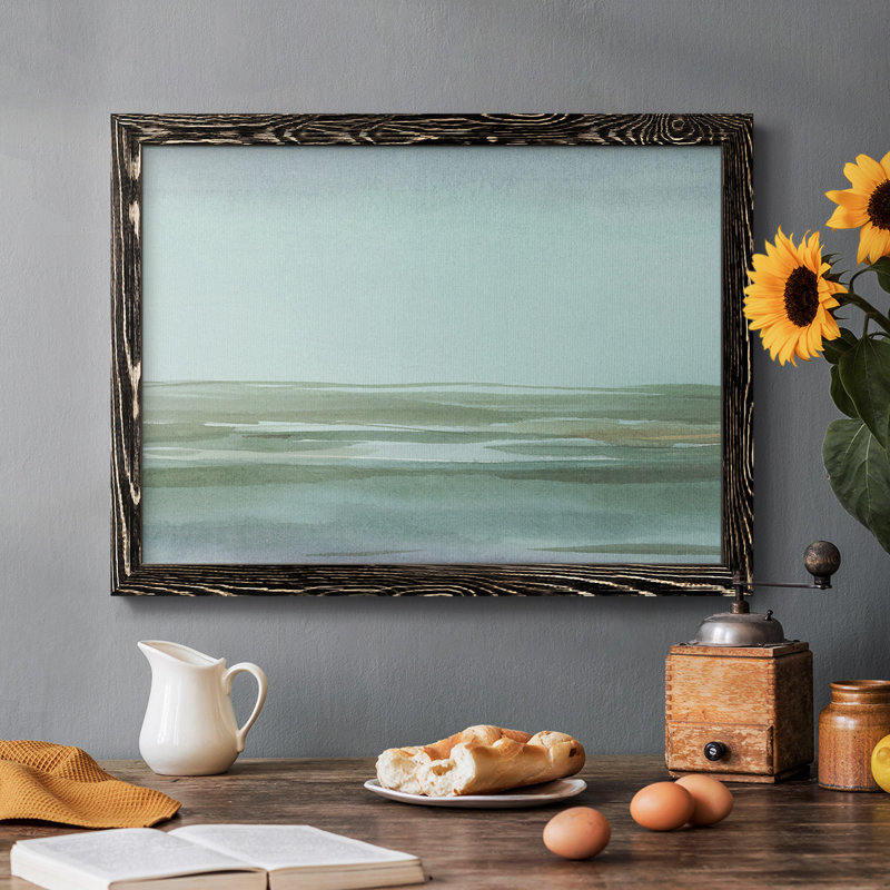 Aqua Reflections II, peinture sur toile encadrée, Noir, H 22 po x l 32 po x P 1,5 po