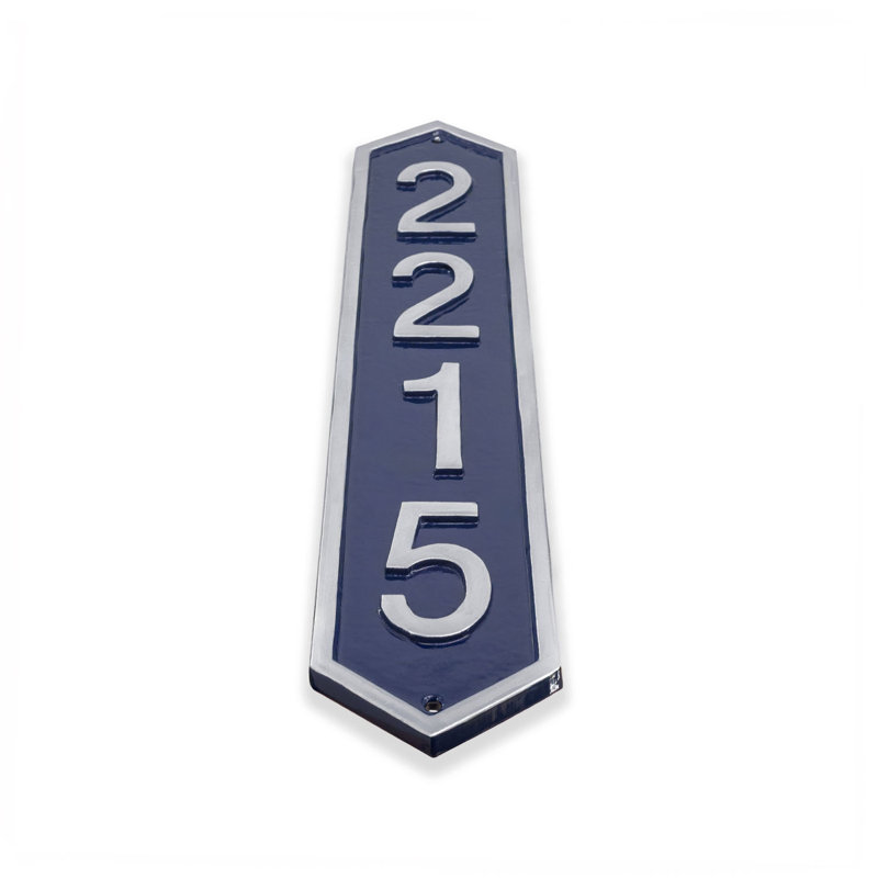 Piedmont 4-Line Wall Address Plaque, Copper/Antique Copper