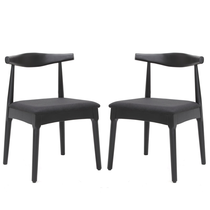  Chaise d'appoint en bois massif, Noir