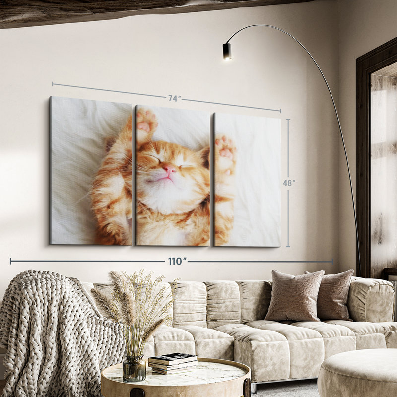 «Sleepy Kitty», 3 pièces, H 48 po x l 74 po