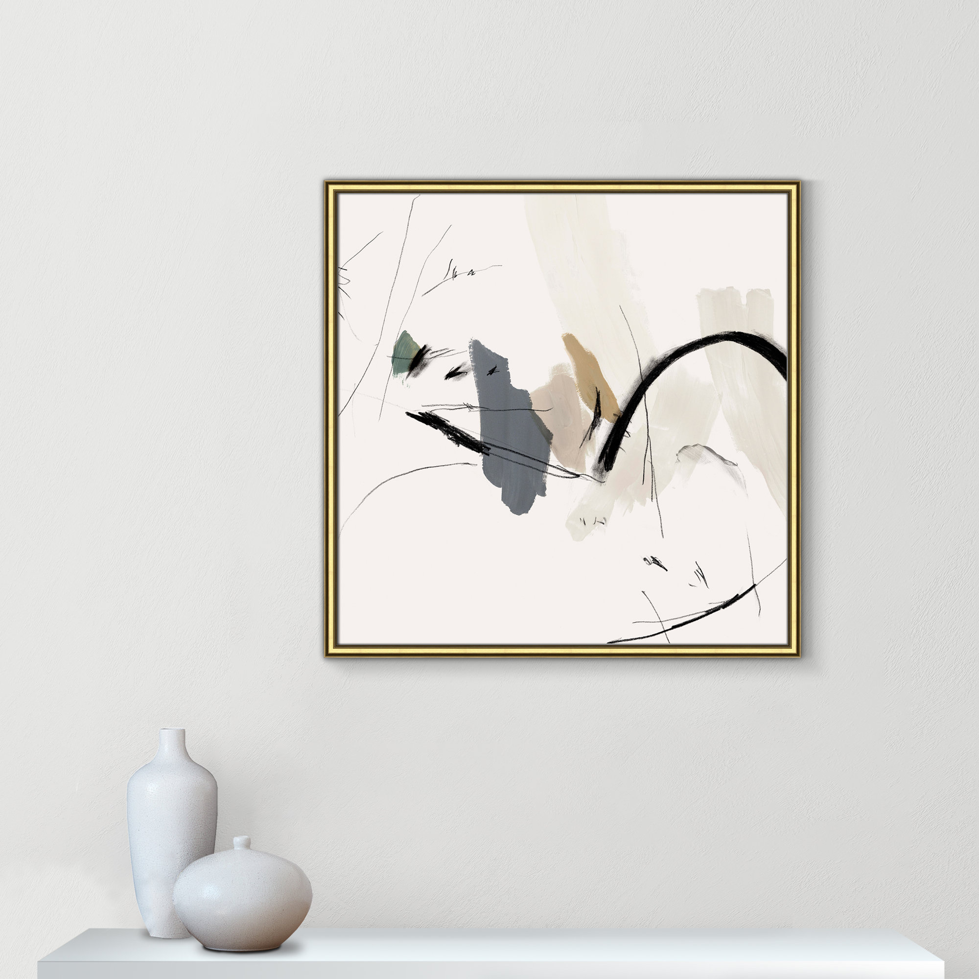 Heavenly by John Constable - Picture Frame Painting, 28.75" H x 28.75" W x 0.875" D, Gold