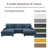 3-Piece Corduroy Modular Sectional with Loose Back-744714549