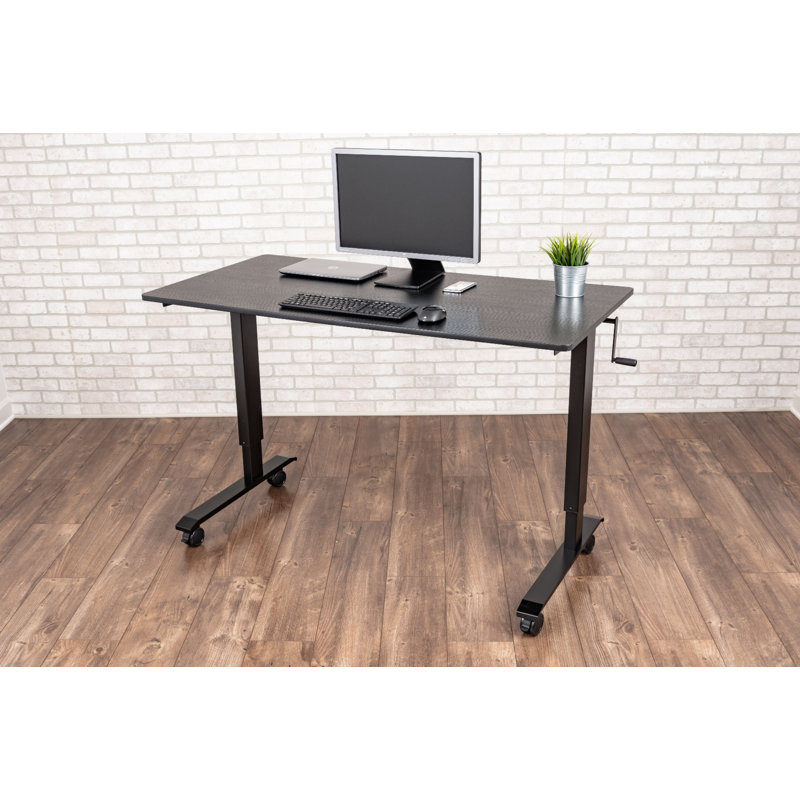 Bureau debout à hauteur ajustable Belvedere, l 59 po x P 29,5 po, Chêne noir / noir
