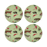 Exotix Natural Vegan Leather Round Coasters