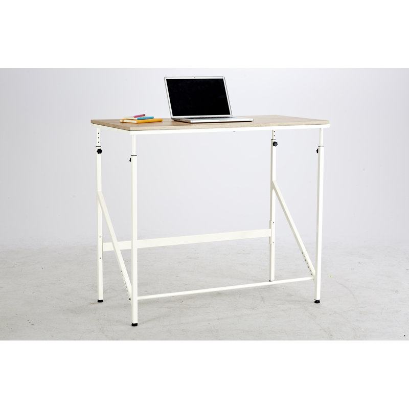 Adjustable Walnut & Black Steel Sit/Stand Desk 48"x24"