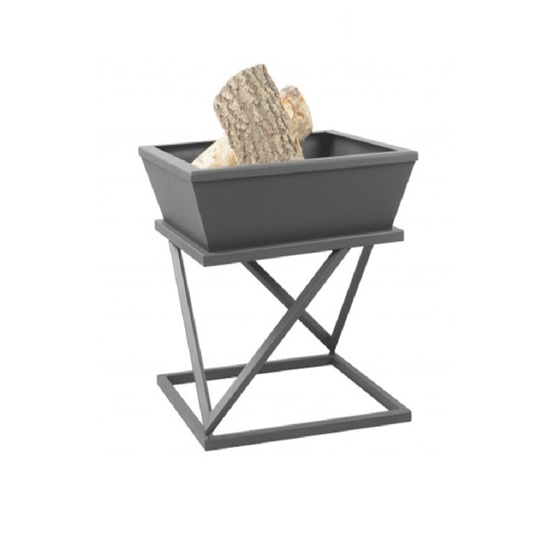 Pearlene Steel Smokeless Fire Pit Table, 48" H x 60" W x 60" D, Black
