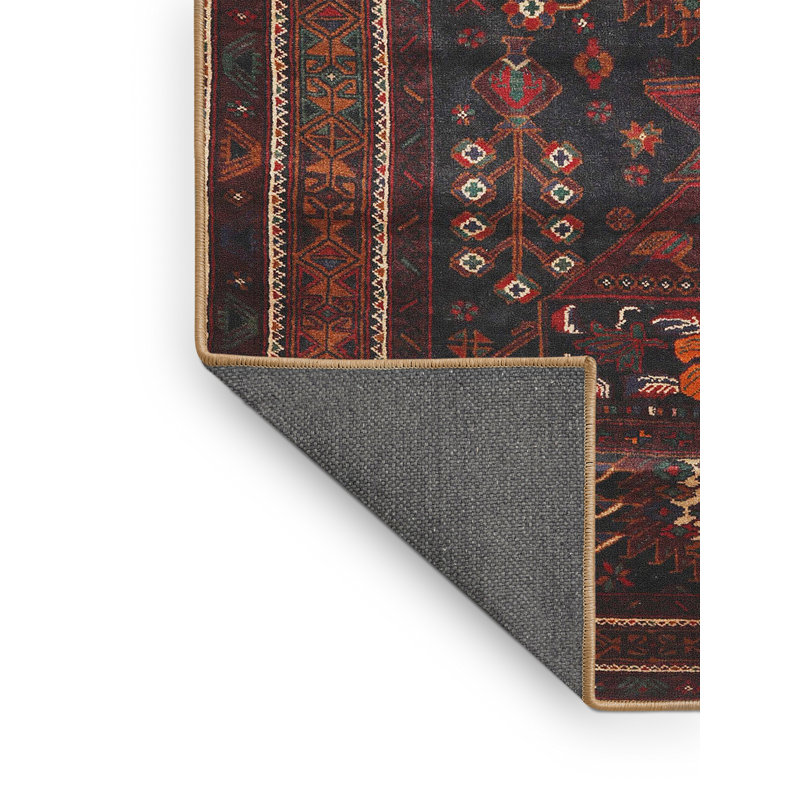 Tapis oriental orange / bleu, Rectangle 7 pi x 9 pi