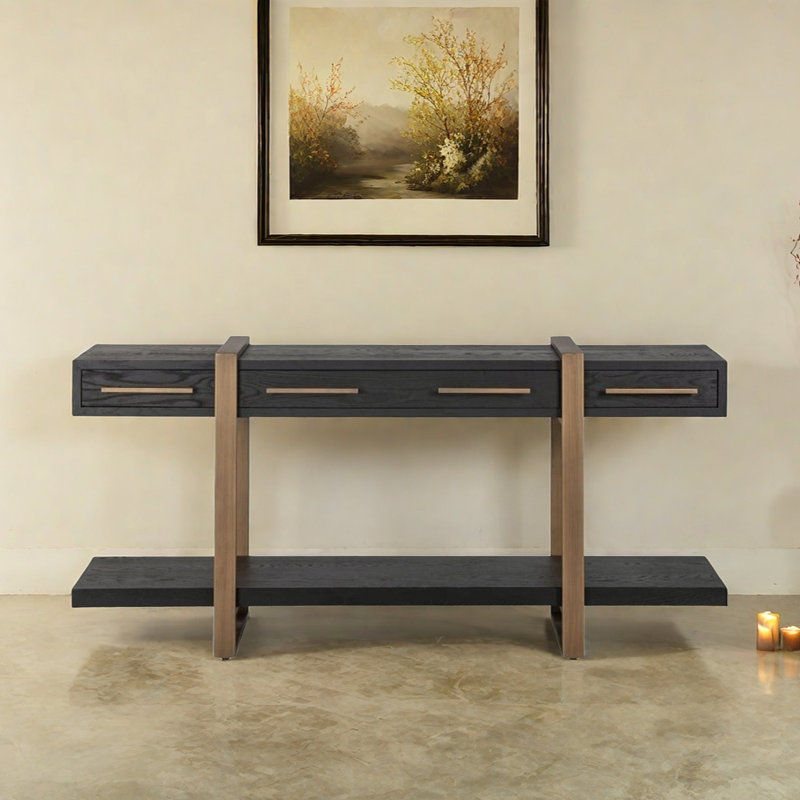 Console Minimalist Art avec 3 tiroirs, H 31,89 po x l 70,87 po x P 17,72 po