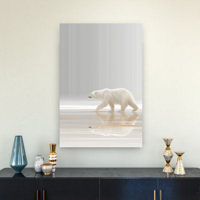 Ours polaire arctique, réflexion, minimaliste, pacifique, ours, paysage, nature, art mural