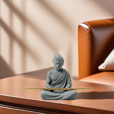 Sitting Wukong Figure with Golden Cudgel Great Sages Equalling Heaven Figurine Statue Sculpture Monkey King Model Fish Tank Aquarium Decoration Ornament