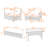 5-Piece PE Wicker Outdoor Conversation Set with Extendable Side Tables and Comfortable Cushions-2099125032