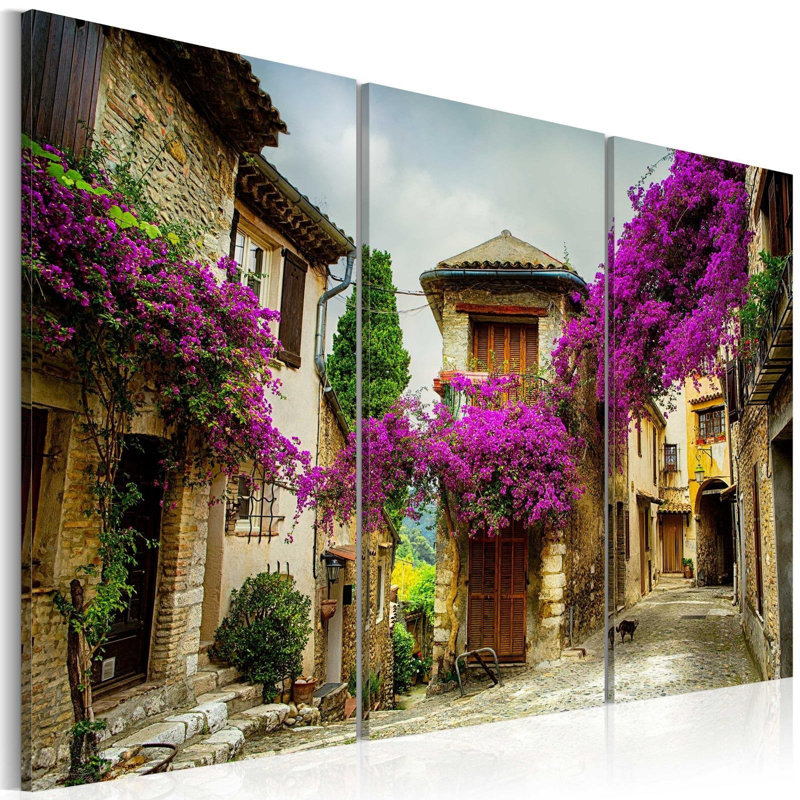 Aranson, charmante allée sur toile, 3 pièces, H 16 po x l 24 po x P 0,7 po