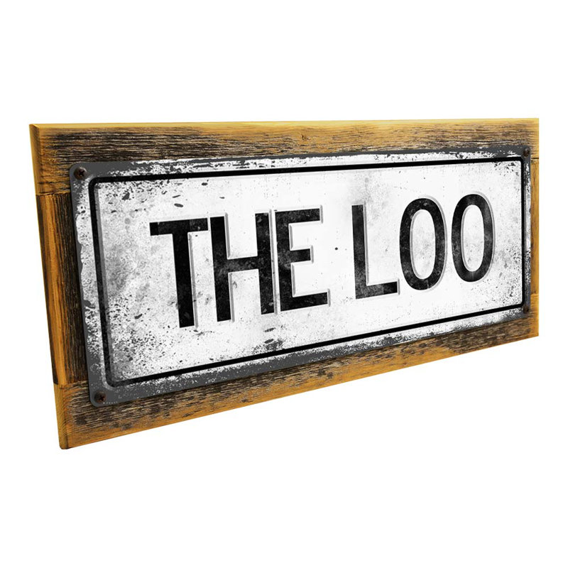 Framed Retro The Loo Sign, 5.3'' H x 13'' W x 0.75'' D