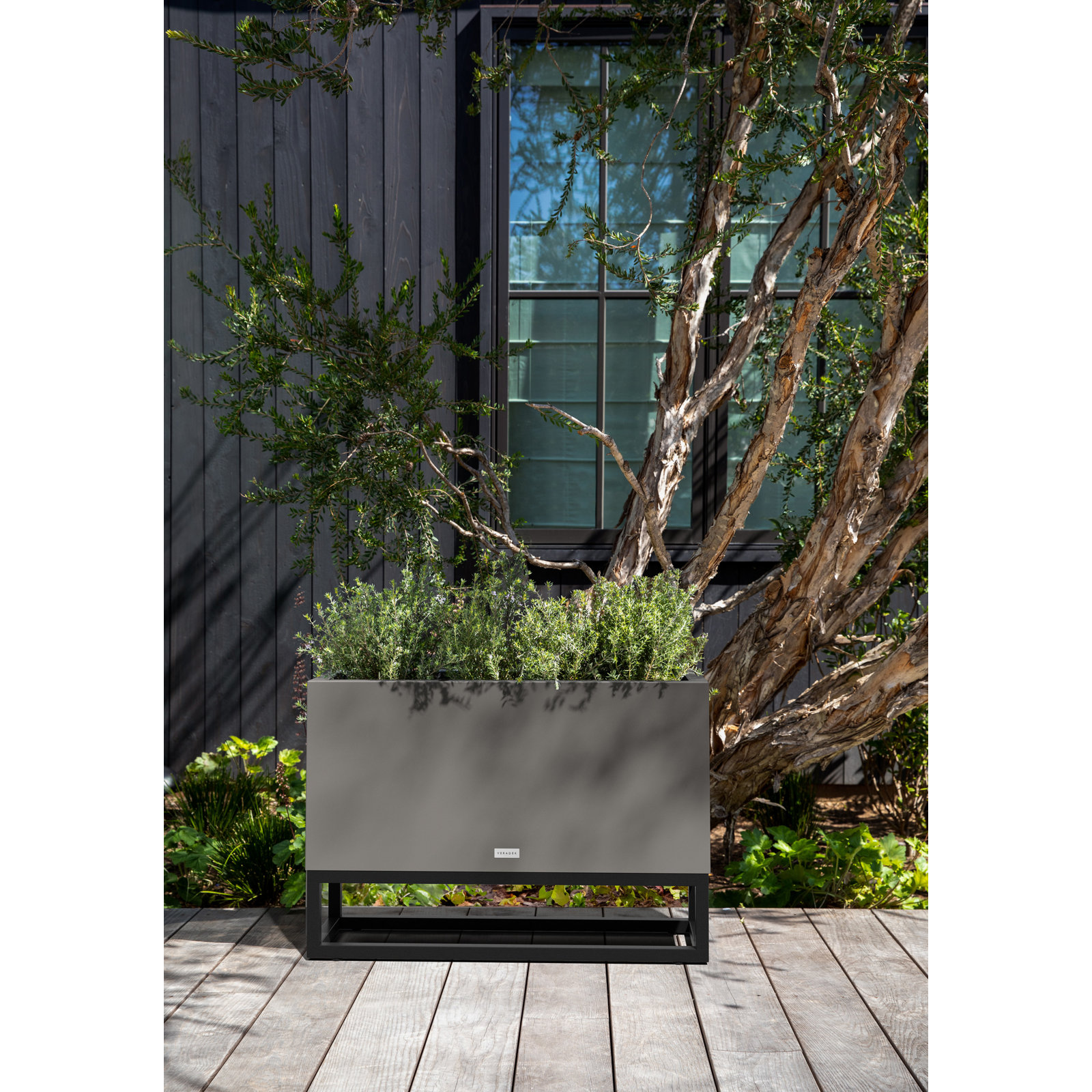 Block Series Elevated Planter, Gray, 22" H x 10" W x 32" D